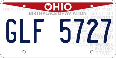 OH license plate GLF5727