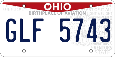 OH license plate GLF5743