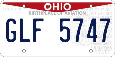 OH license plate GLF5747