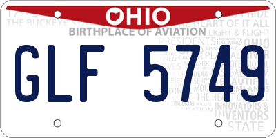 OH license plate GLF5749