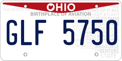 OH license plate GLF5750