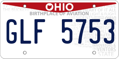 OH license plate GLF5753