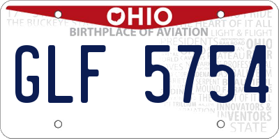 OH license plate GLF5754