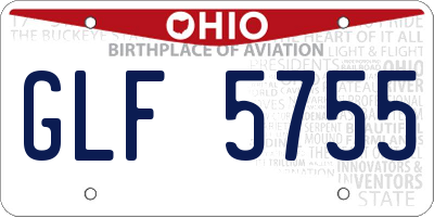 OH license plate GLF5755