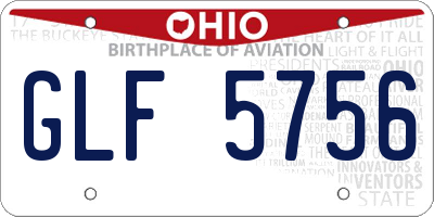 OH license plate GLF5756