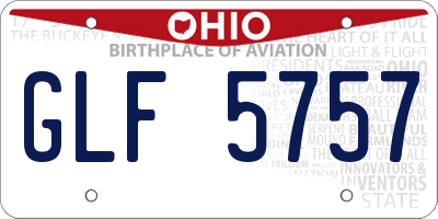 OH license plate GLF5757