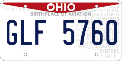 OH license plate GLF5760