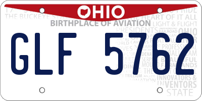 OH license plate GLF5762