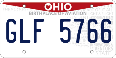 OH license plate GLF5766
