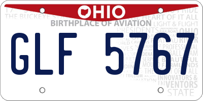 OH license plate GLF5767