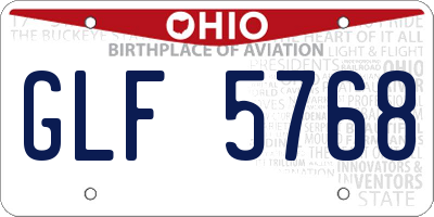 OH license plate GLF5768