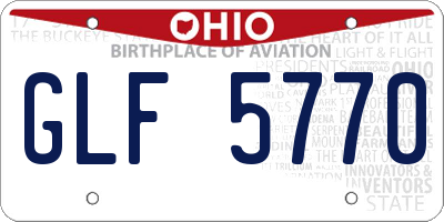 OH license plate GLF5770