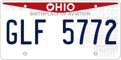 OH license plate GLF5772