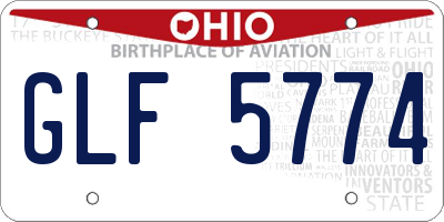 OH license plate GLF5774