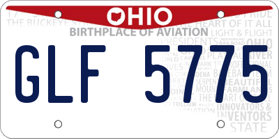 OH license plate GLF5775