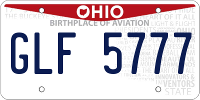 OH license plate GLF5777