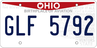 OH license plate GLF5792