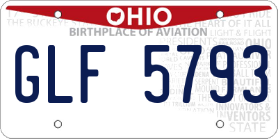 OH license plate GLF5793