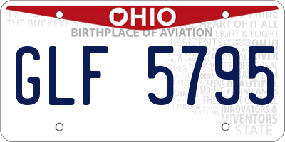 OH license plate GLF5795