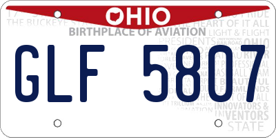 OH license plate GLF5807