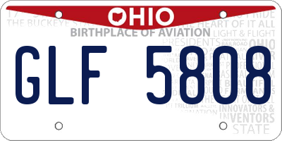 OH license plate GLF5808