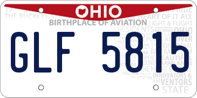 OH license plate GLF5815
