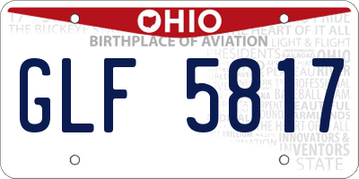 OH license plate GLF5817