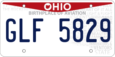 OH license plate GLF5829