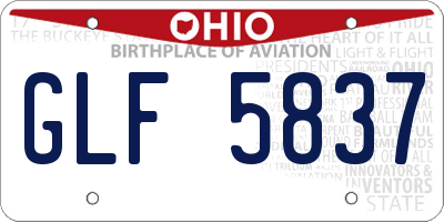 OH license plate GLF5837