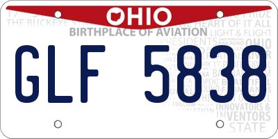 OH license plate GLF5838