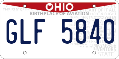 OH license plate GLF5840
