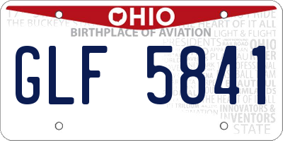 OH license plate GLF5841