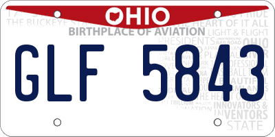OH license plate GLF5843