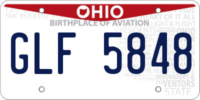 OH license plate GLF5848