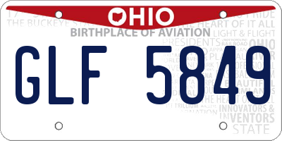 OH license plate GLF5849
