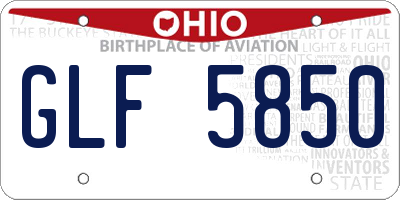 OH license plate GLF5850