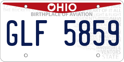 OH license plate GLF5859