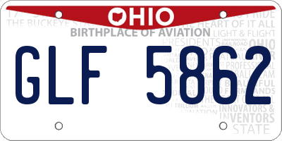 OH license plate GLF5862