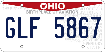 OH license plate GLF5867