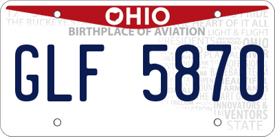 OH license plate GLF5870