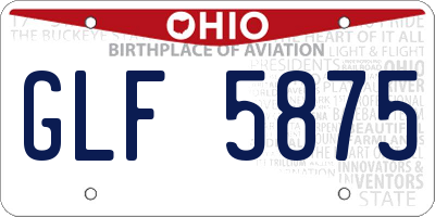 OH license plate GLF5875