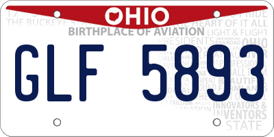 OH license plate GLF5893