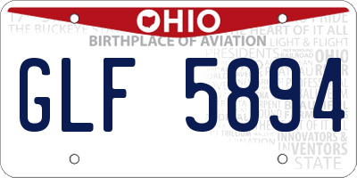 OH license plate GLF5894
