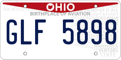 OH license plate GLF5898