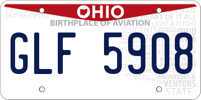 OH license plate GLF5908