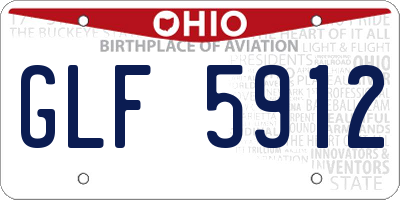 OH license plate GLF5912