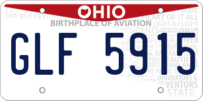 OH license plate GLF5915