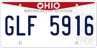 OH license plate GLF5916