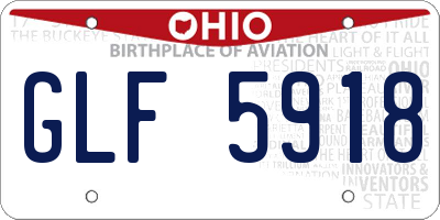 OH license plate GLF5918