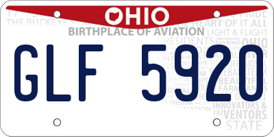 OH license plate GLF5920